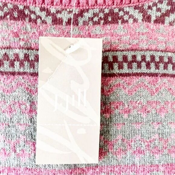 J Jill Dusty Purple Winter Print Crew Neck‎ Sweater Women’s Size Large L New $89 - Picture 7 of 9